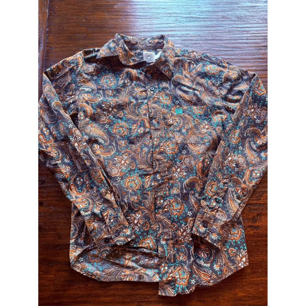 Cinch Women's Paisley Western Button Down Shirt Size L / 12
